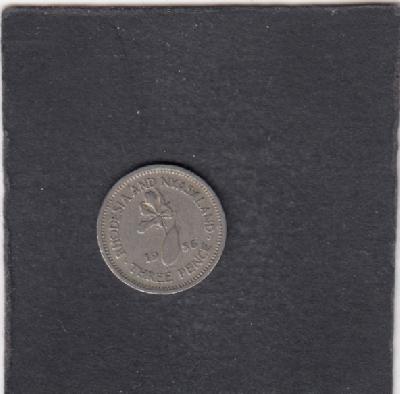 Beschrijving: 3 Pence LILY FLOWER 